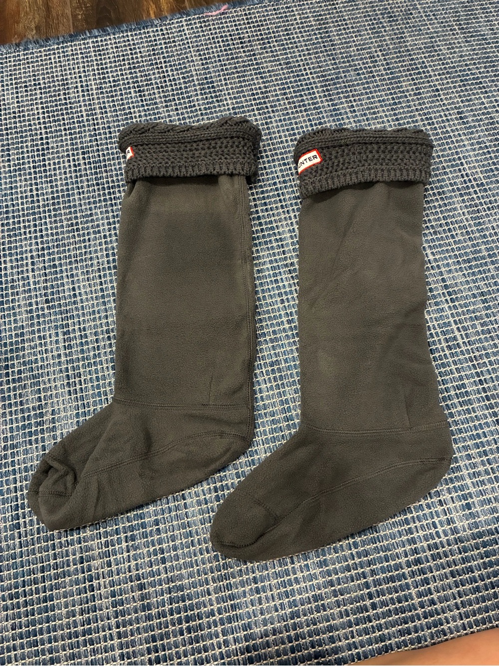 Hunter Gray Fleece Boot Socks - womens
